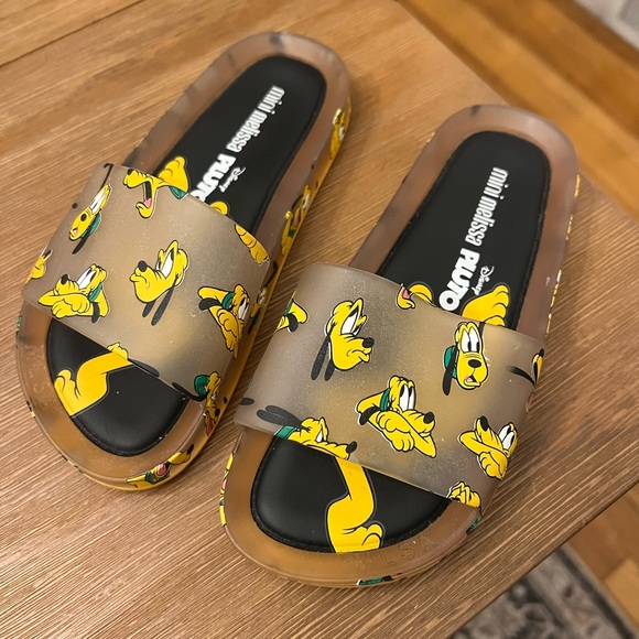 Mini Melissa Slide + Mickey And Friends III Pluto Clear Beige toddler 12 unisex - Picture 2 of 5
